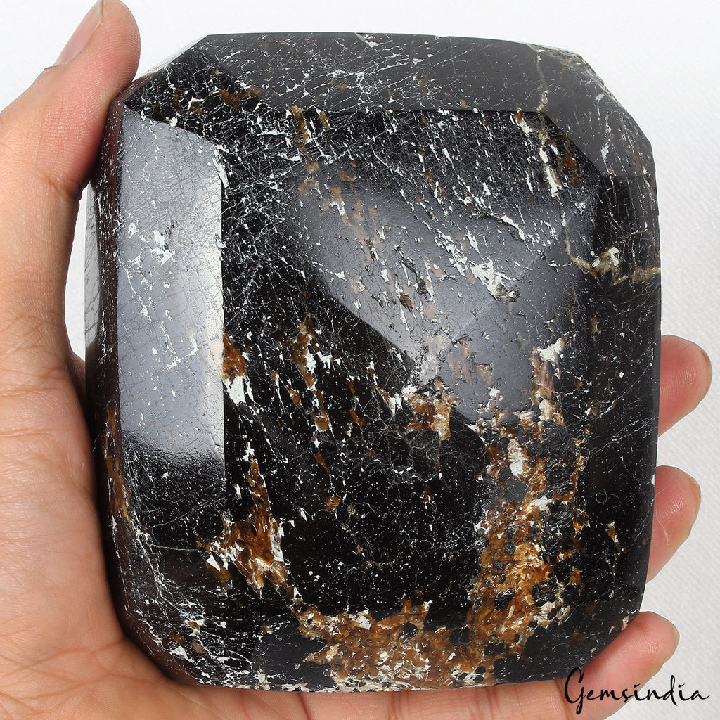 1.5 Kg Natural Black Tourmaline Collectors' Grade Untreated Emerald Cut Gemstone