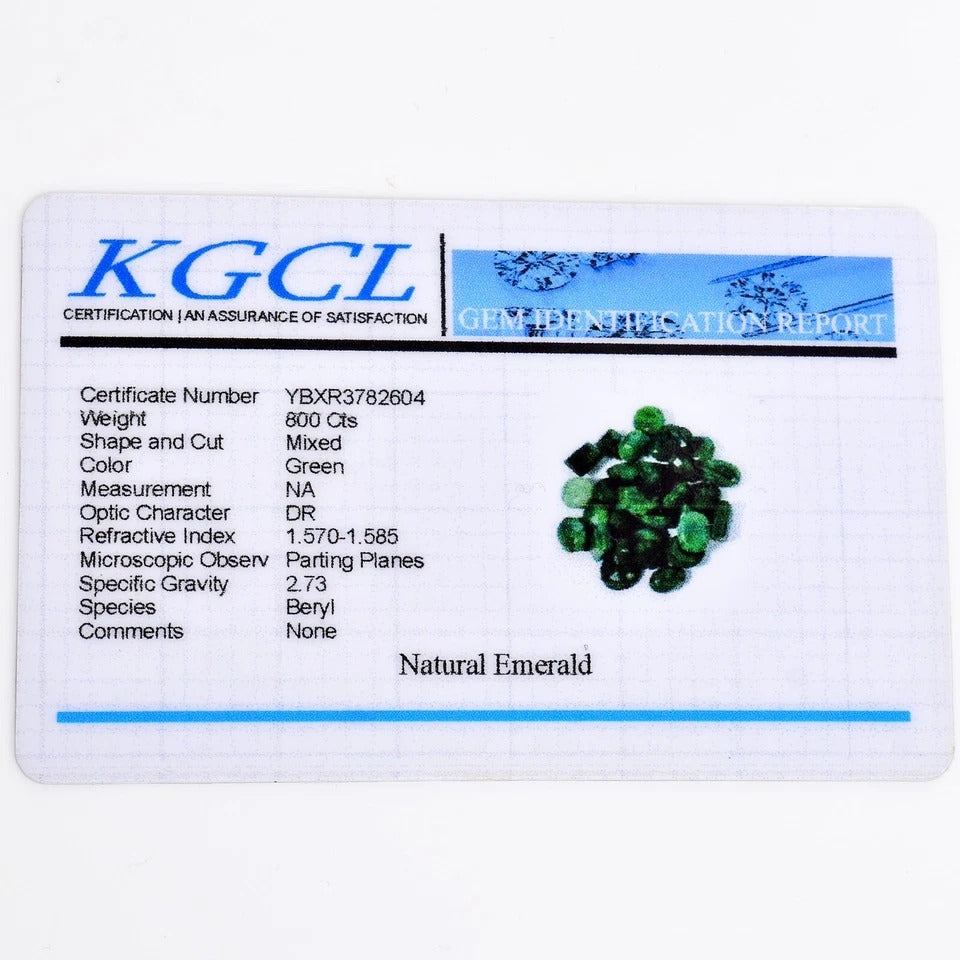800 Ct Natural Green Brazilian Emerald Mix Cut Wholesale Gemstones Certified Lot