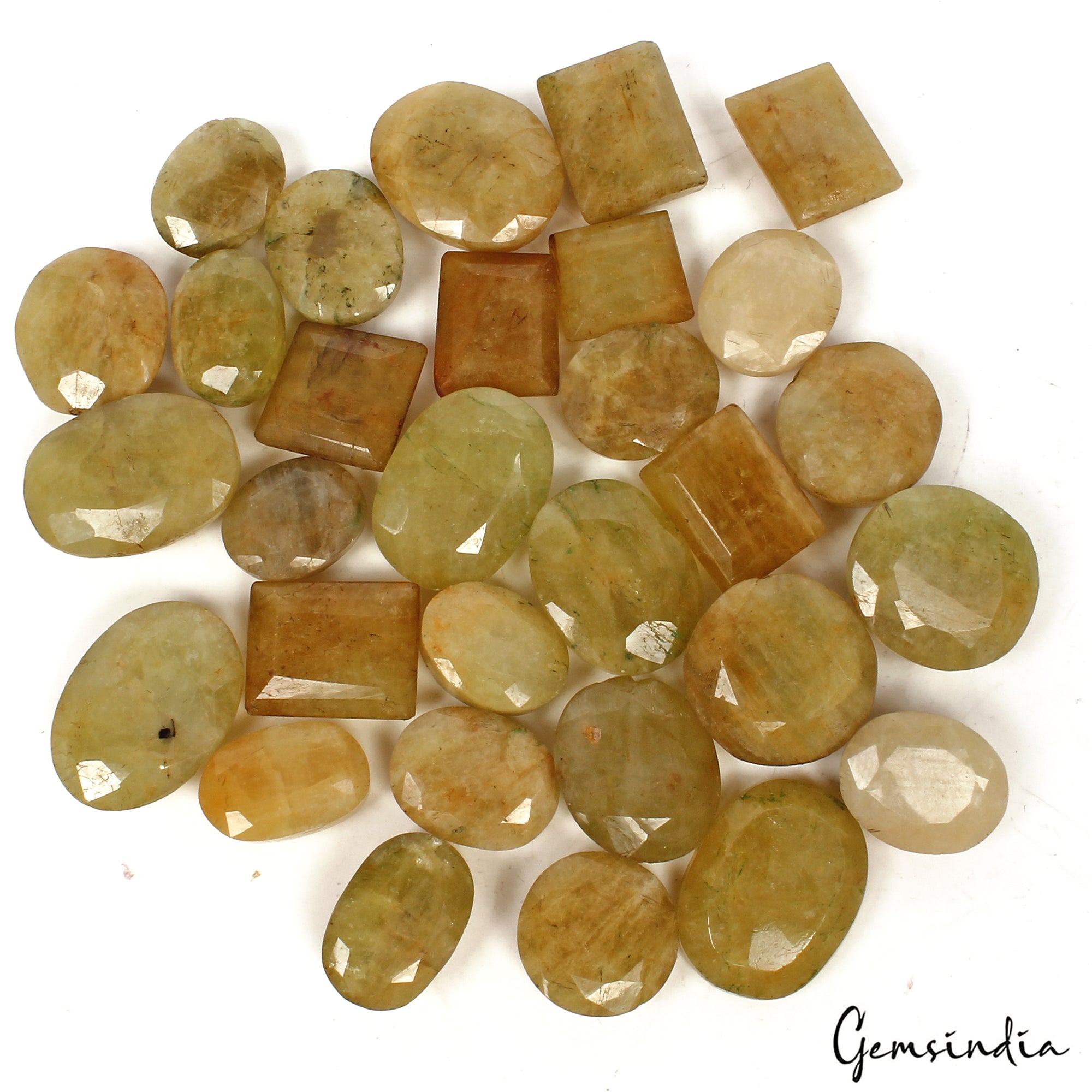 600 Ct/30 Pcs Natural Untreated Yellow Beryl Mix Cut Loose Gems Lot For Jewelry