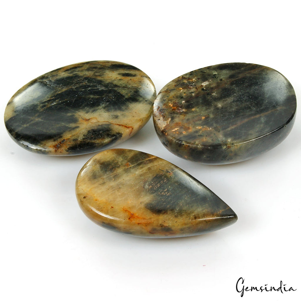 1030 Ct Natural Untreated Black Sapphire Mixed Cab Loose Wholesale Gems 49-53mm