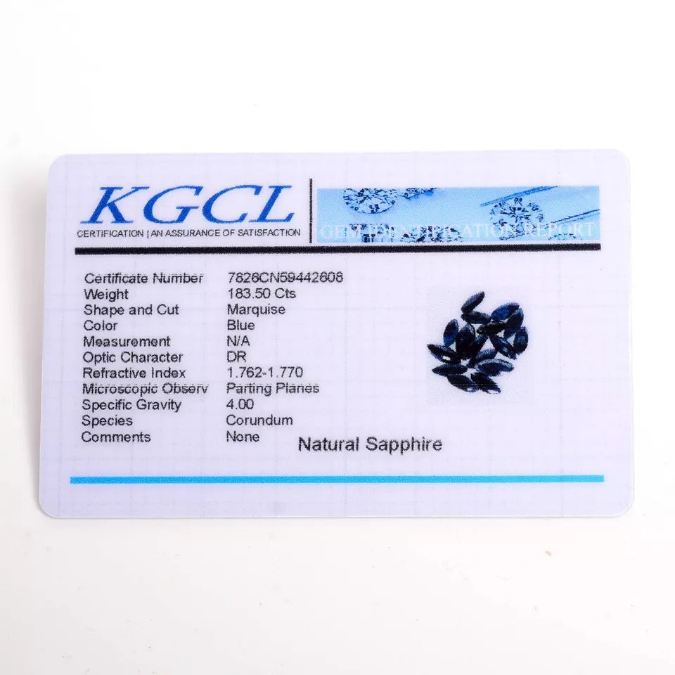 Certified 183+Ct/16 Pcs Natural Blue Sapphire Marquise Cut Loose Gem For Jewelry