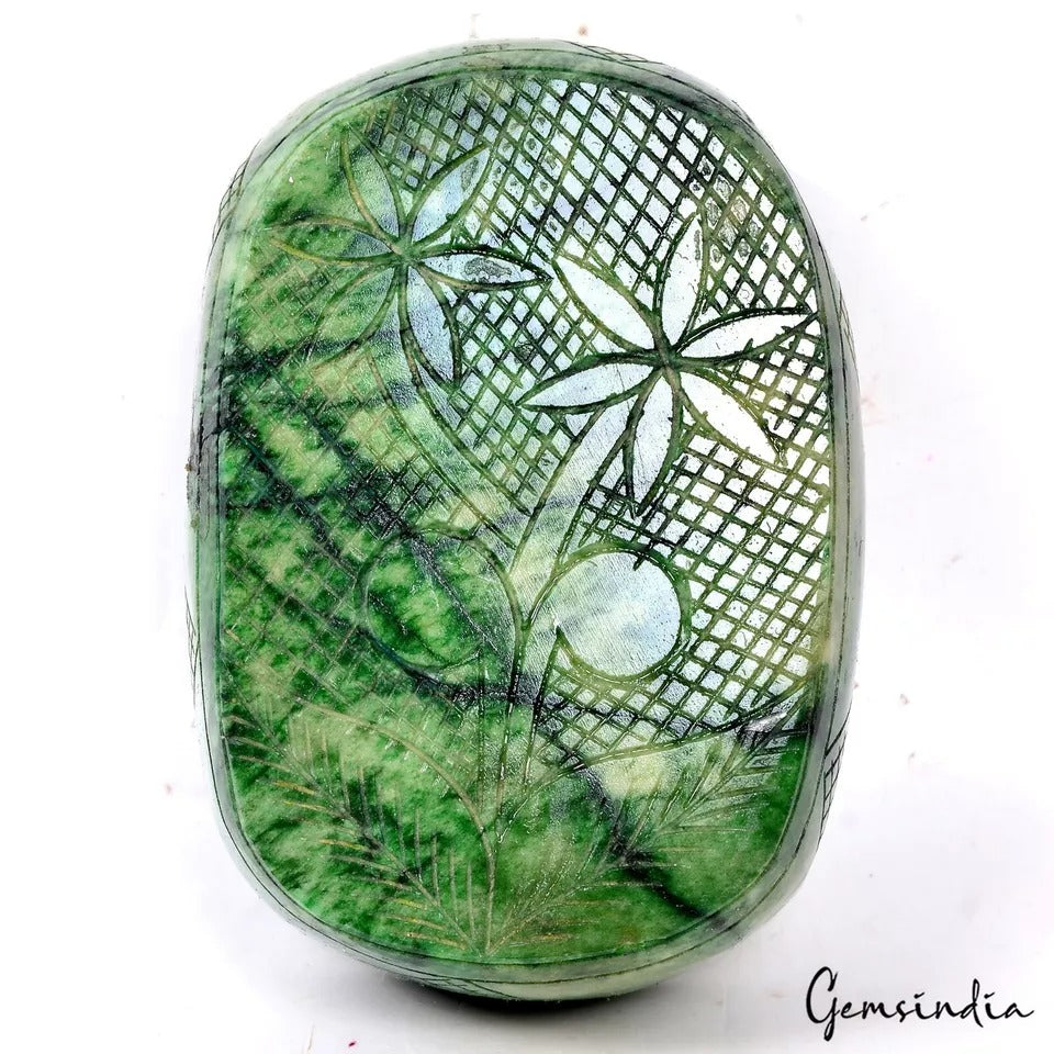 4870 Ct Natural Brazilian Green Emerald Beautiful Hand Carved Huge Size Gemstone