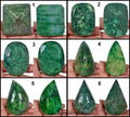1 Kg/6Pcs Natural Brazilian Green Emerald Mix Cut Hand Carved Wholesale Gems Lot