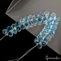 35 Pc Natural London Blue Topaz 8mm-10mm Loose Pear Drop Faceted Bead/Briolettes