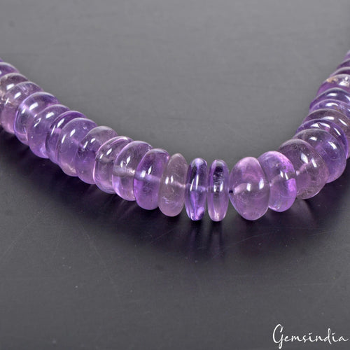 Amethyst Beaded Strand, Untreated, Purple — 10mm to 11mm, 415 Ct, Madagascar