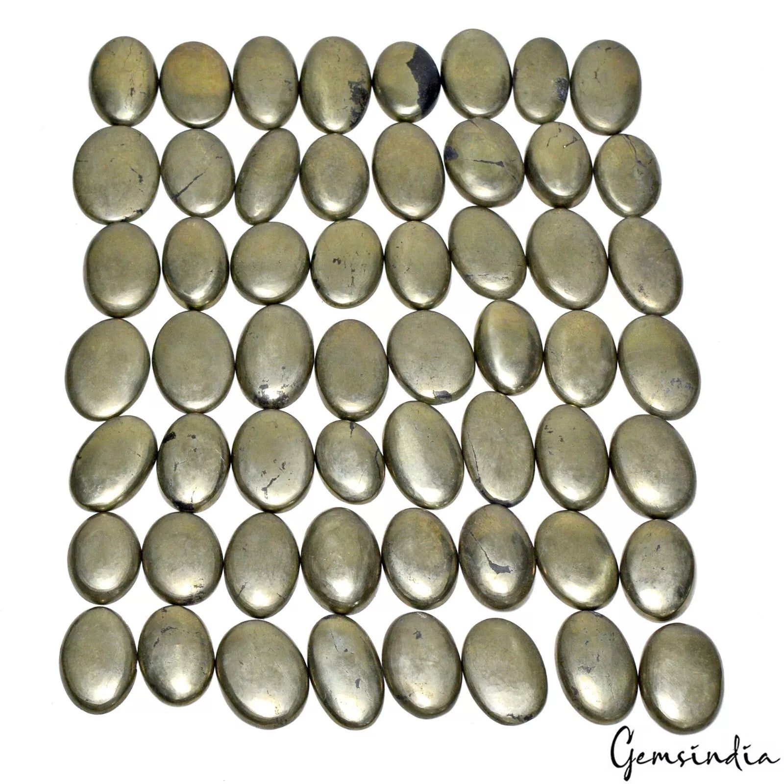 2000 Ct/56 Pc Natural Apache Gold Pyrite Oval Cabochon Loose Untreated Gemstones