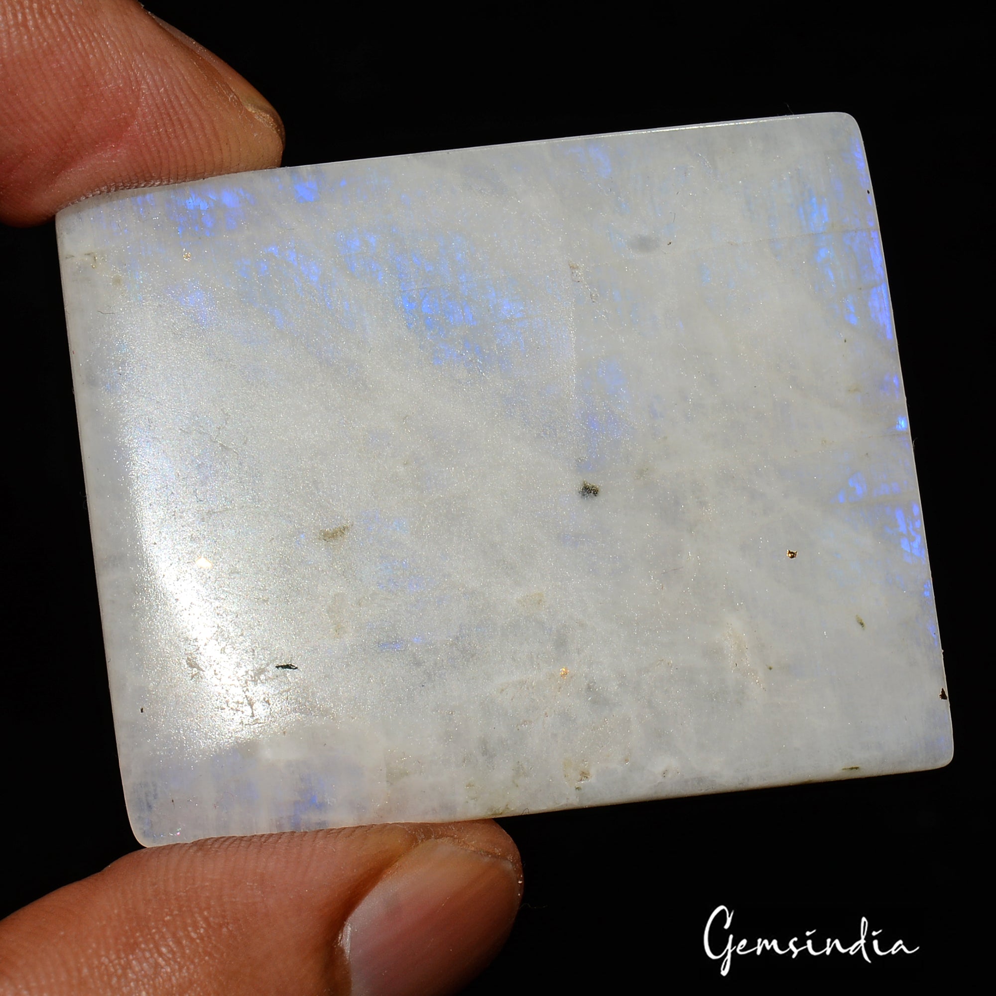 116.10 Ct Natural Untreated Moonstone Blue Shine Rectangular Cab Loose Gemstone