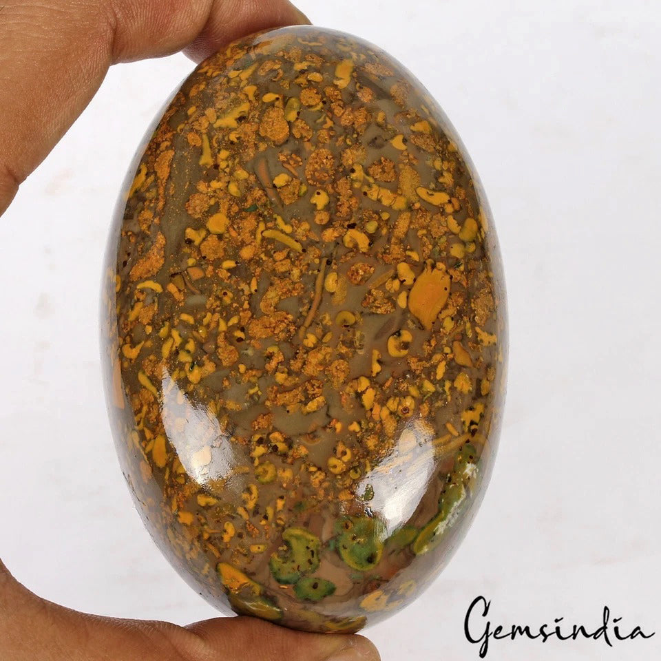 1700 Cts Natural Untreated Bi Color Fruit Jasper Oval Cab Museum Size Gemstone