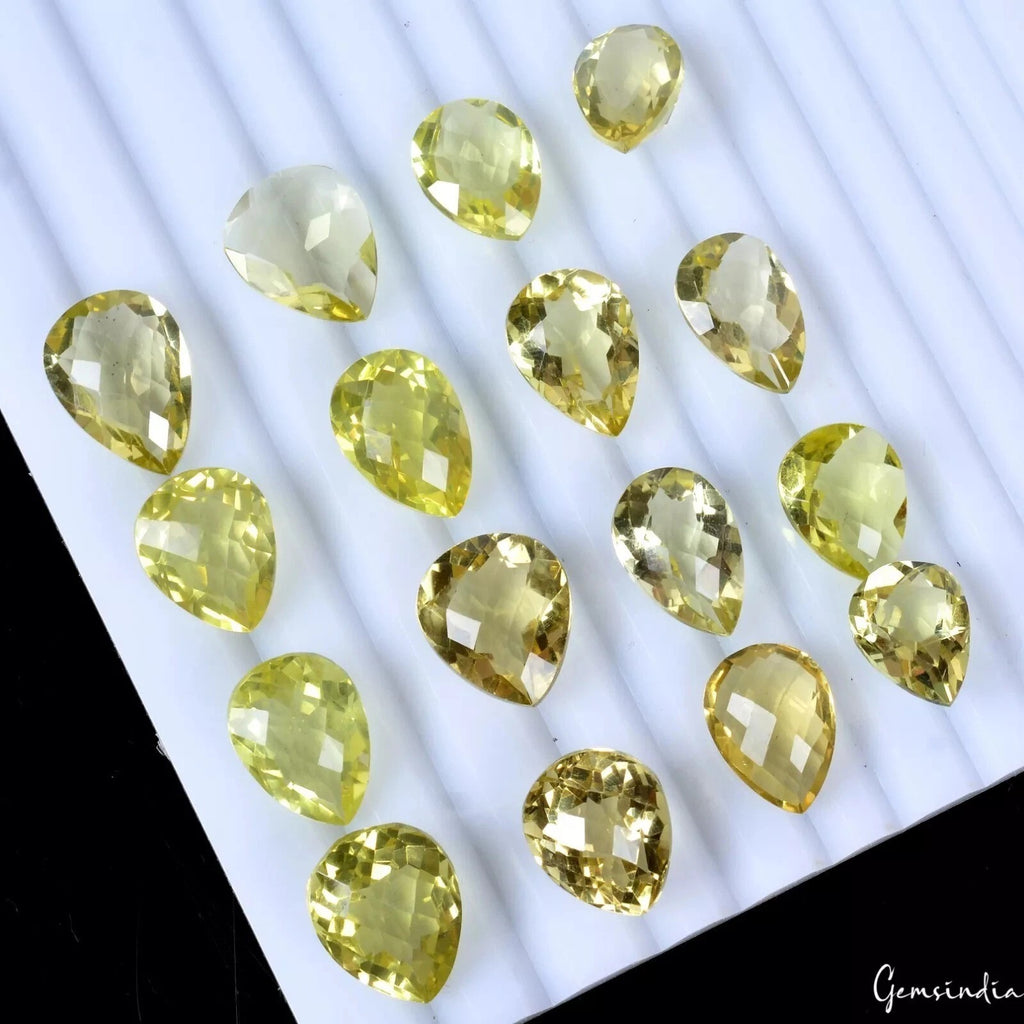 Lemon Quartz Loose Gemstone — 13mm to 17mm, 110.20 Ct, Brazil
