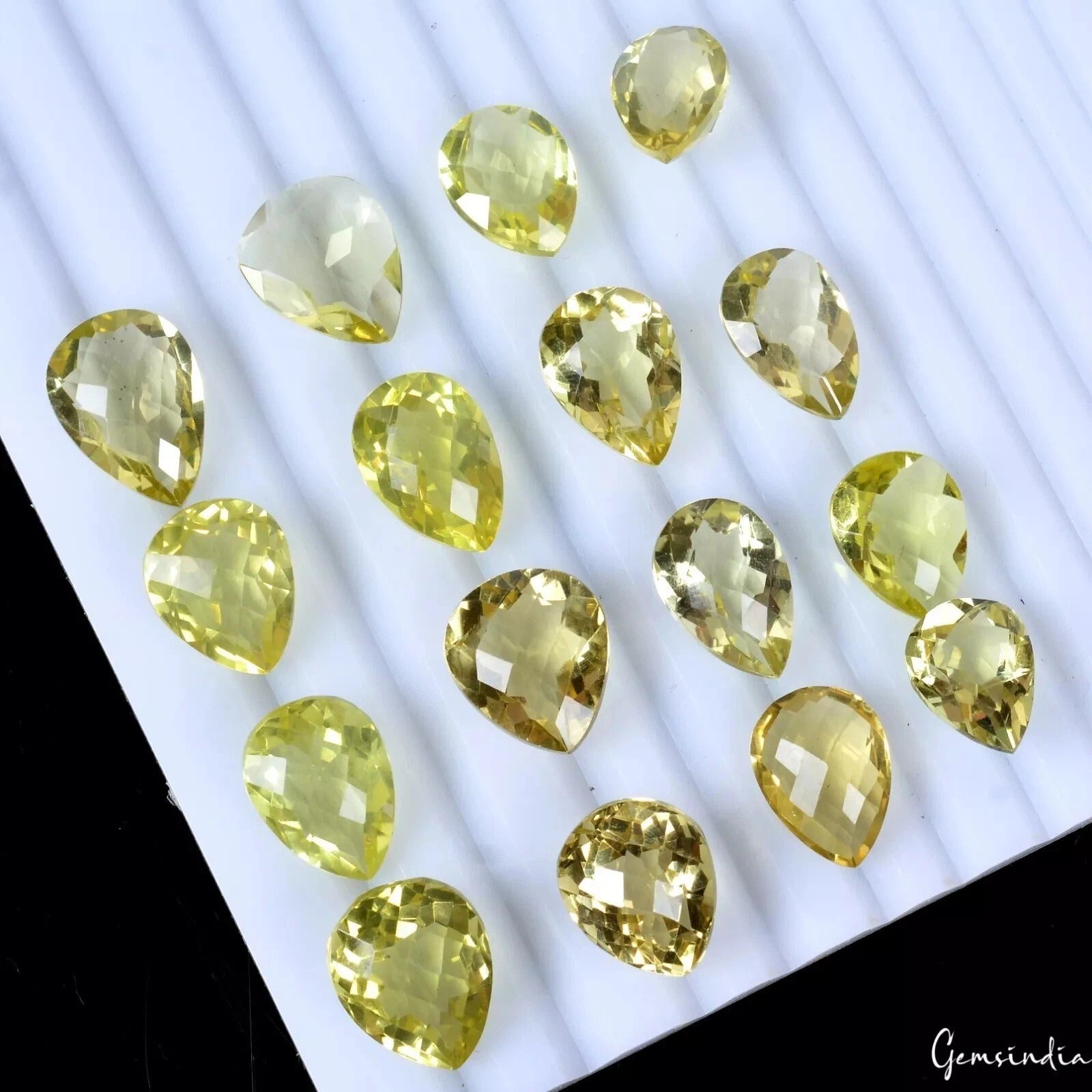 Lemon Quartz Loose Gemstone — 13mm to 17mm, 110.20 Ct, Brazil