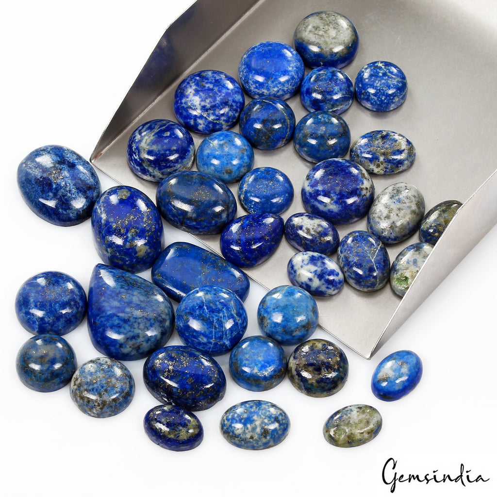 520 Ct Natural Blue Lapis Lazuli Mix Cabochon Loose Gemstone Wholesale Lot 36 Pc