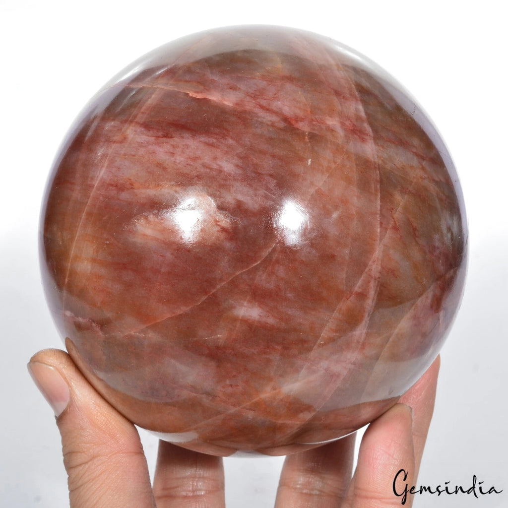 Red Jasper Sphere, Untreated — 4.4" in diameter, 2.016 Kg (10080 Ct), Madagascar