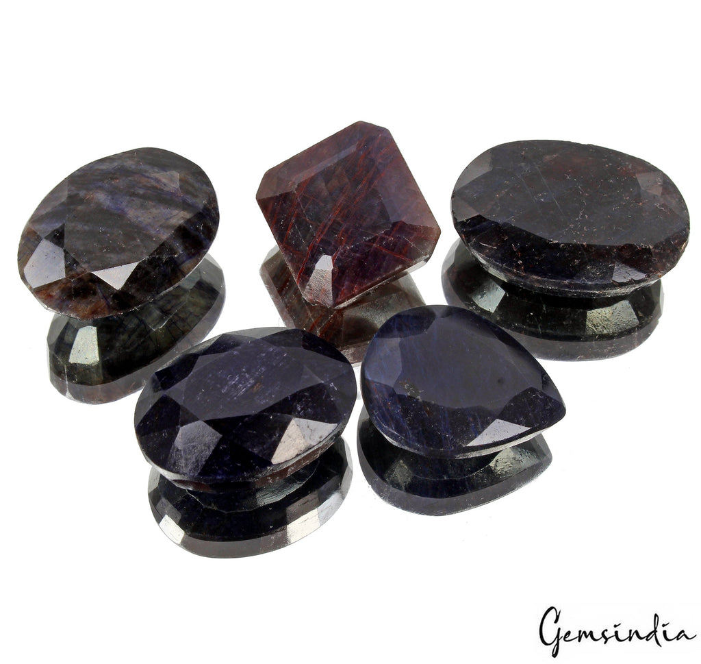 340 Ct/5 Pcs Natural Blue Sapphire Mix Cut Loose 21mm-31mm Huge Gemstones Lot