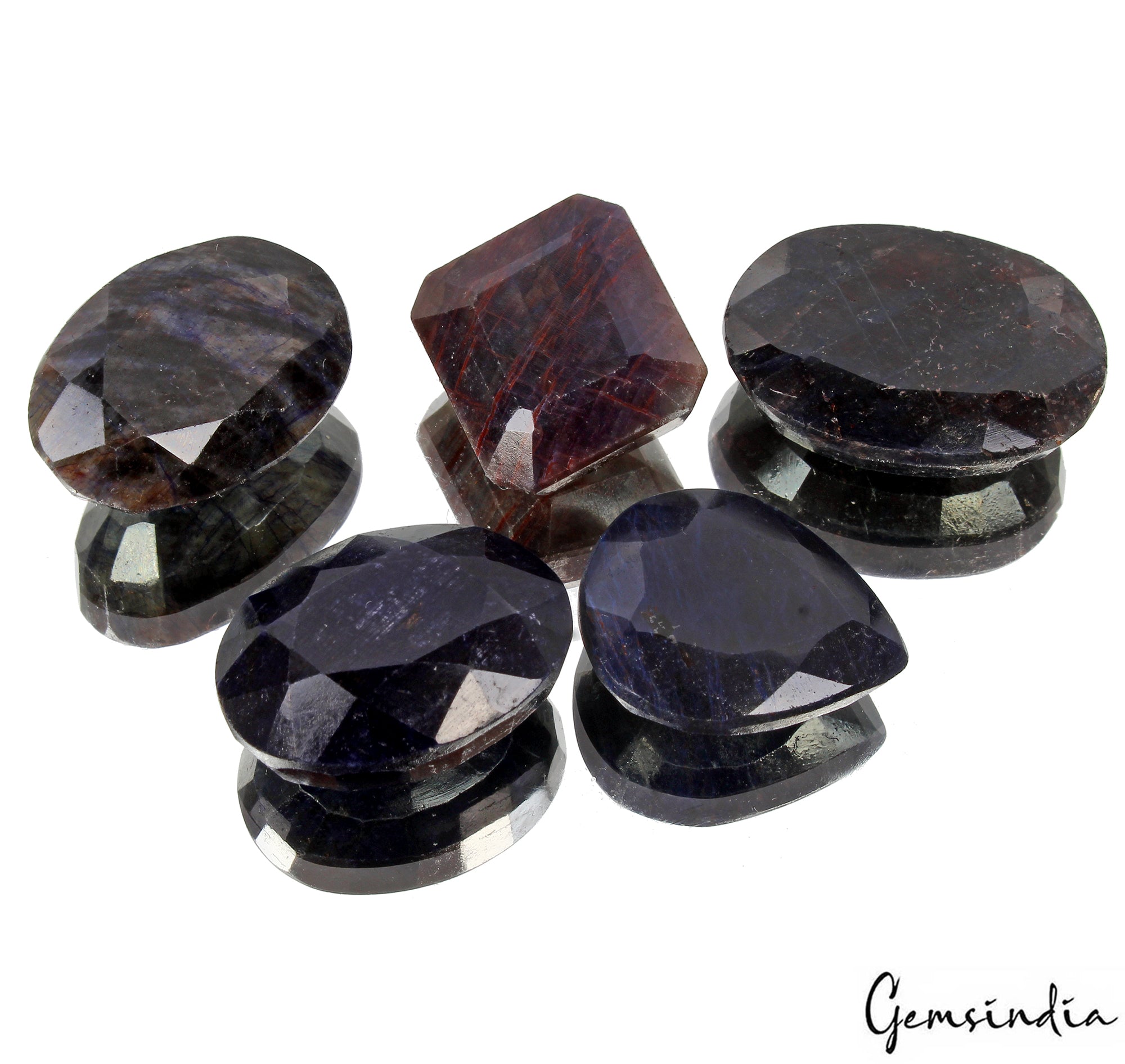 340 Ct/5 Pcs Natural Blue Sapphire Mix Cut Loose 21mm-31mm Huge Gemstones Lot