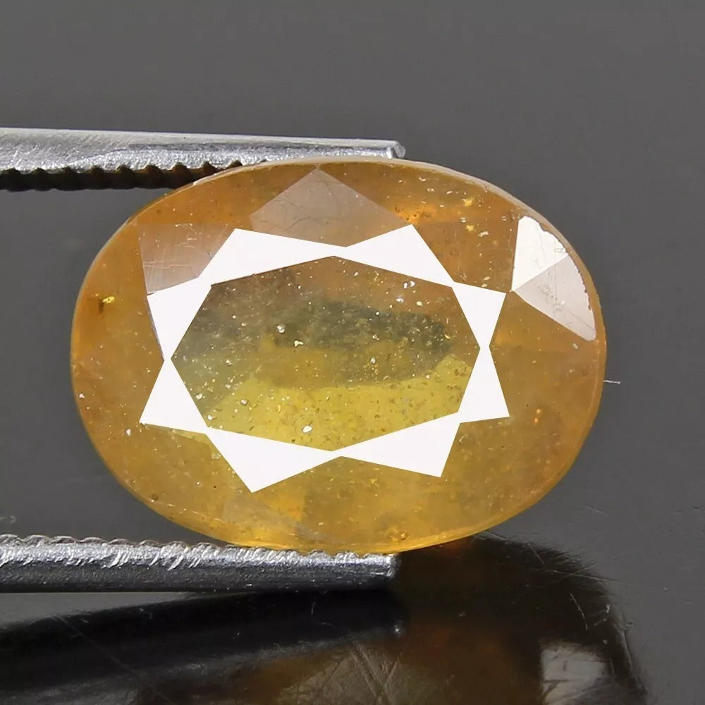 Ceylon Sapphire Loose Gemstone, Untreated, Yellow — 11x8x5mm, 5.80 Ct, Sri Lanka