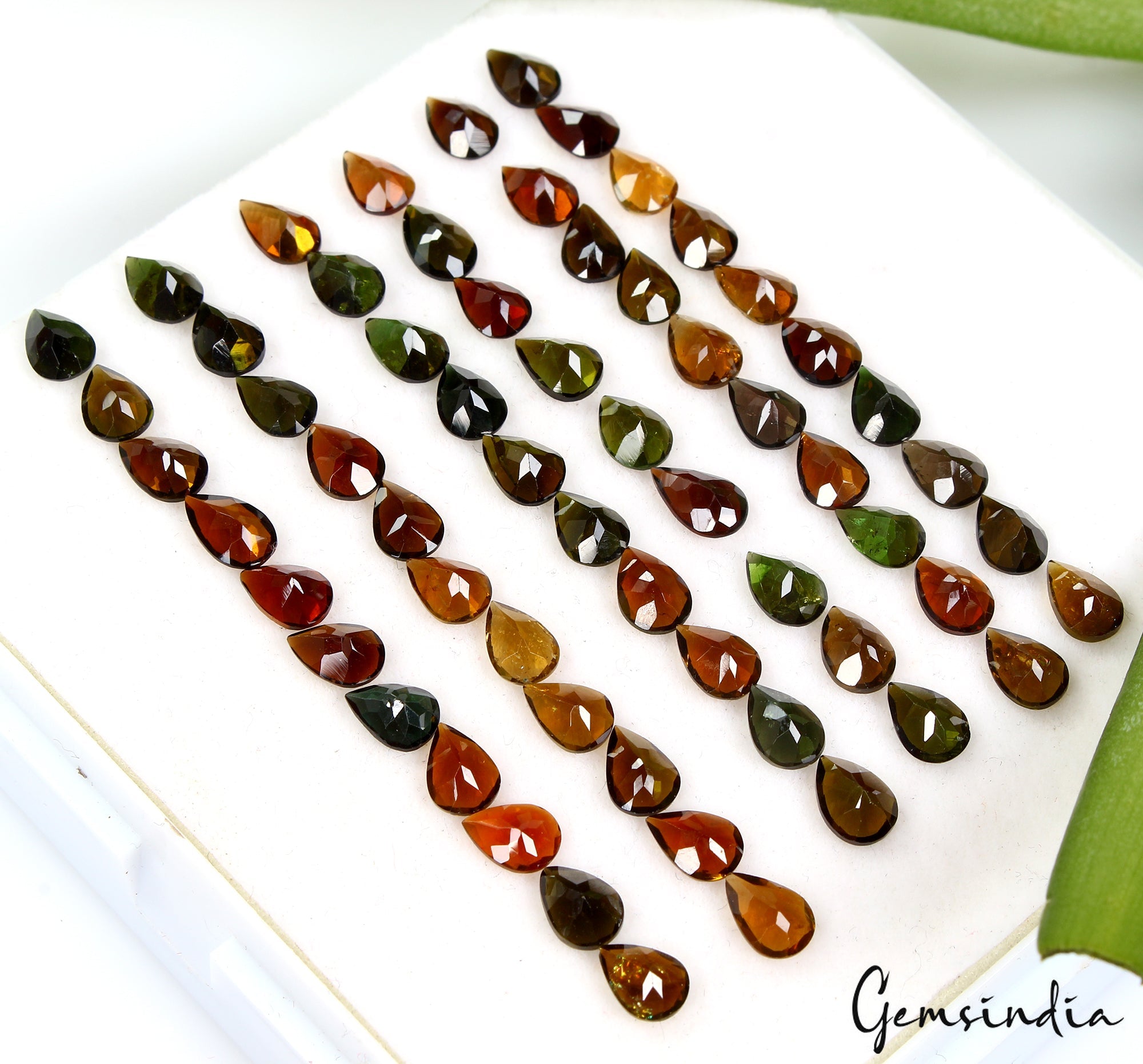 Certified 60 Pcs Natural Tourmaline Multi Color 7x5mm Loose Mozambique Gemstones