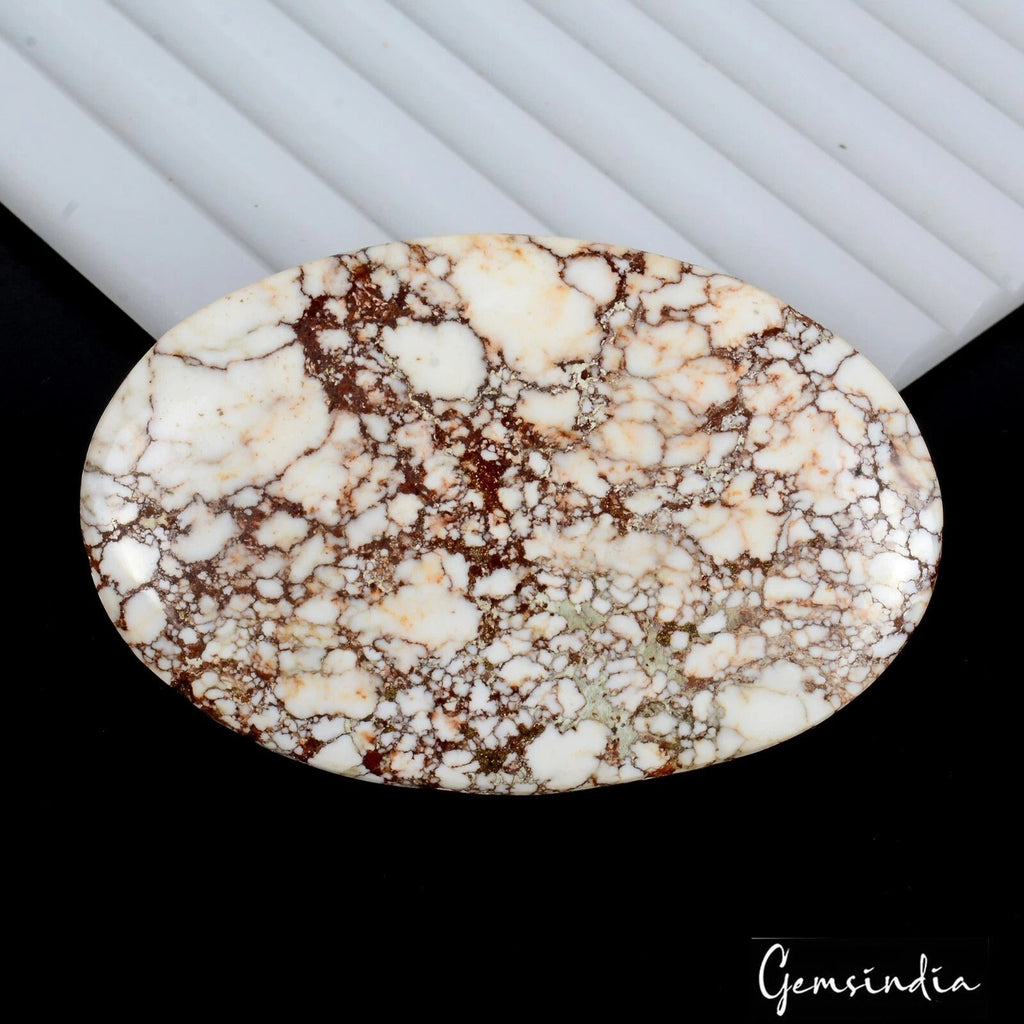 160 Carat Natural Untreated Nevada USA White Buffalo Turquoise Oval Cab Gemstone