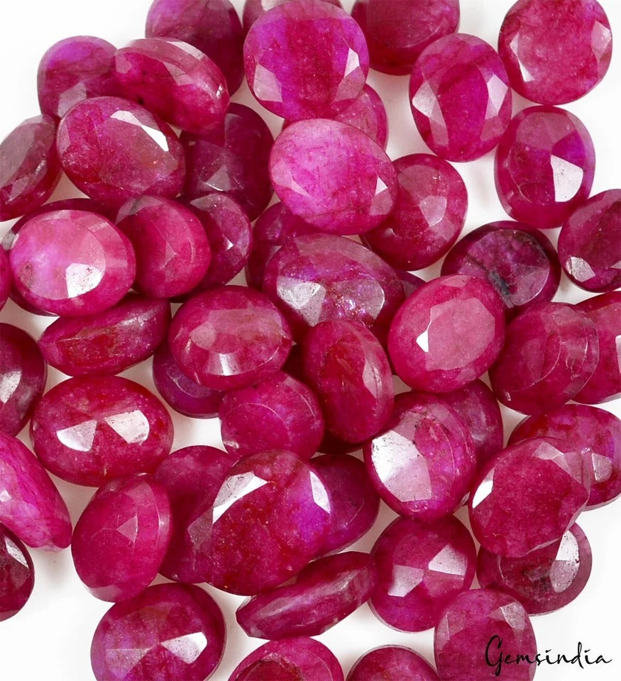 Bixbite Lot, Loose Gemstone, Color Enhanced, Red — 53 Pieces, 13mm to 16mm, 500 Ct