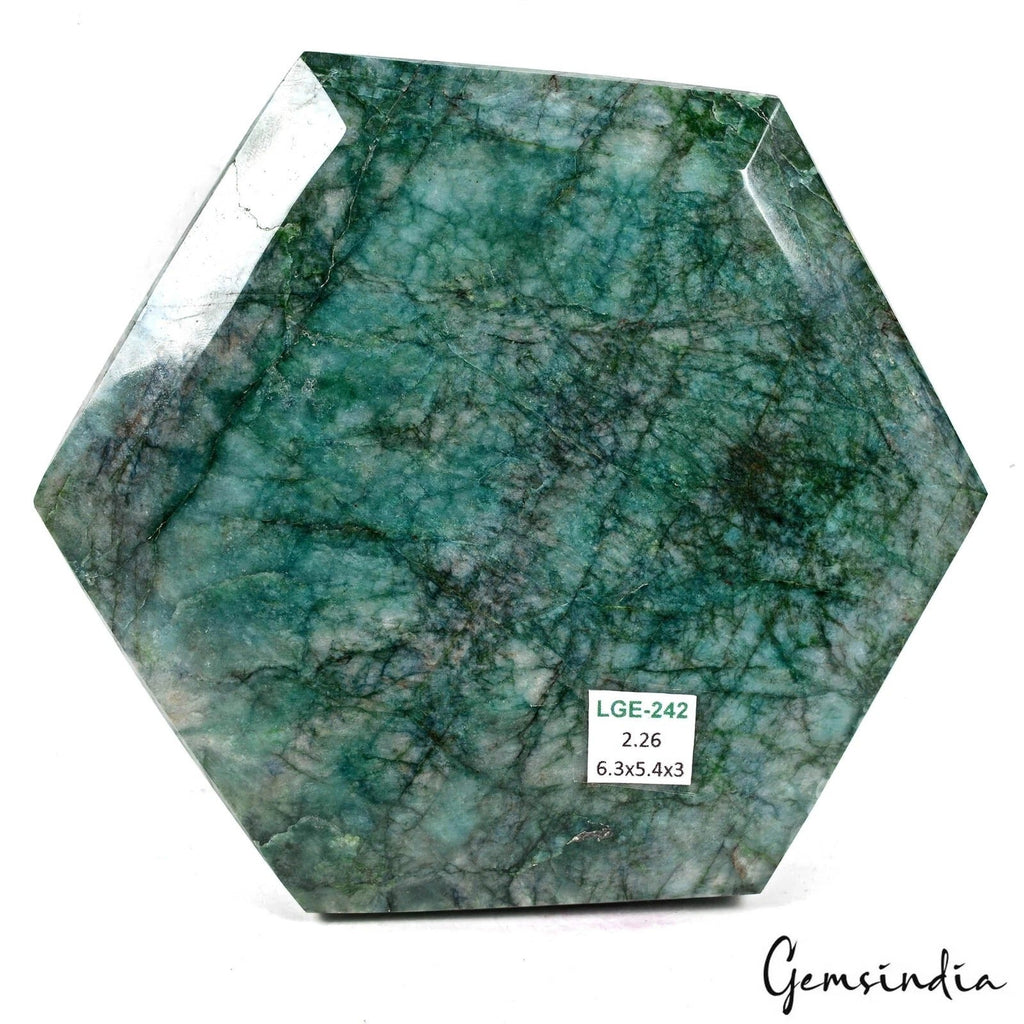 Huge 2.26 Kilo Natural Brazilian Green Emerald Hexagon Cut Museum Size Loose Gem
