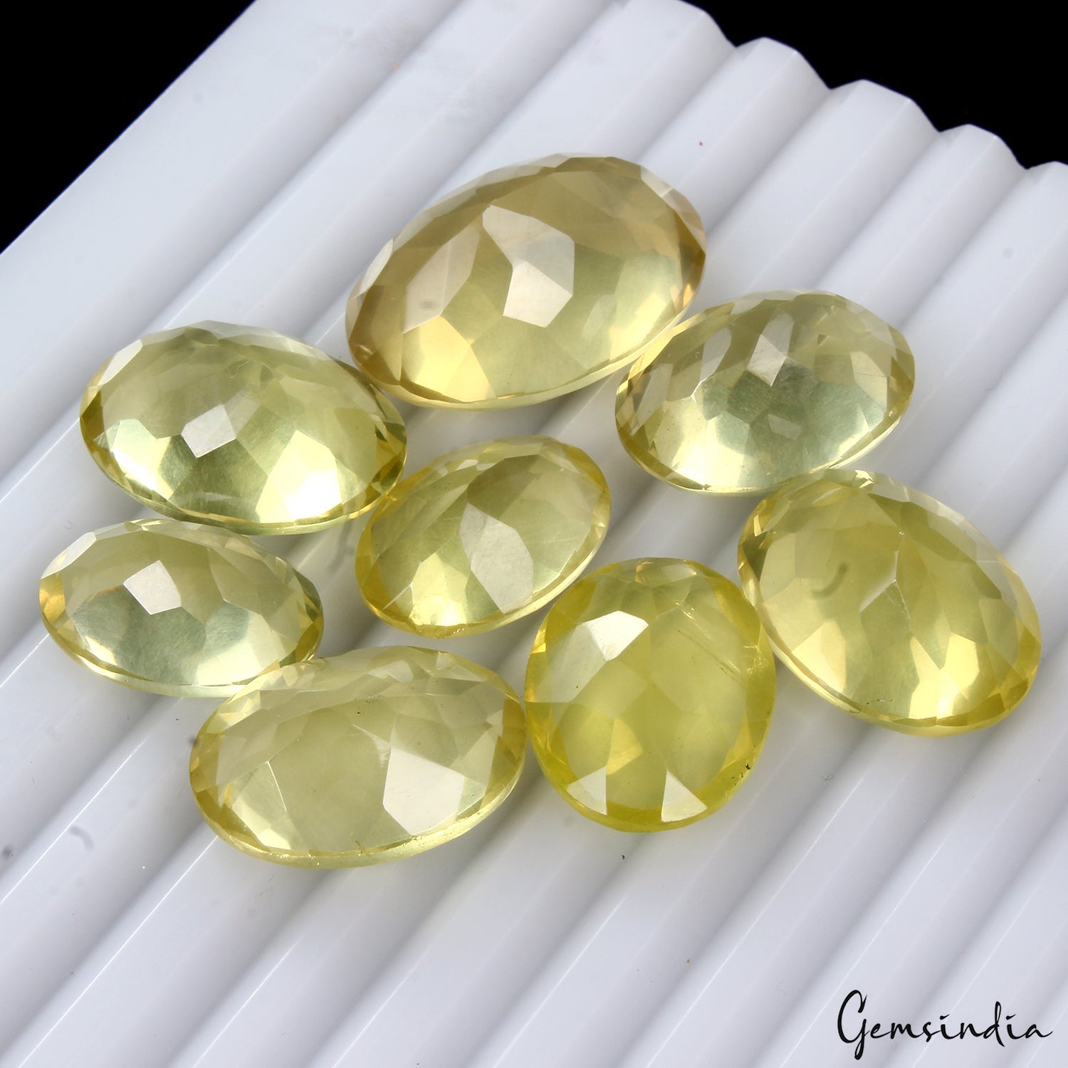 Wholesale Lot 17-25mm Oval Facet Natural Lemon Citrine Loose Gemstones 138.40 Ct