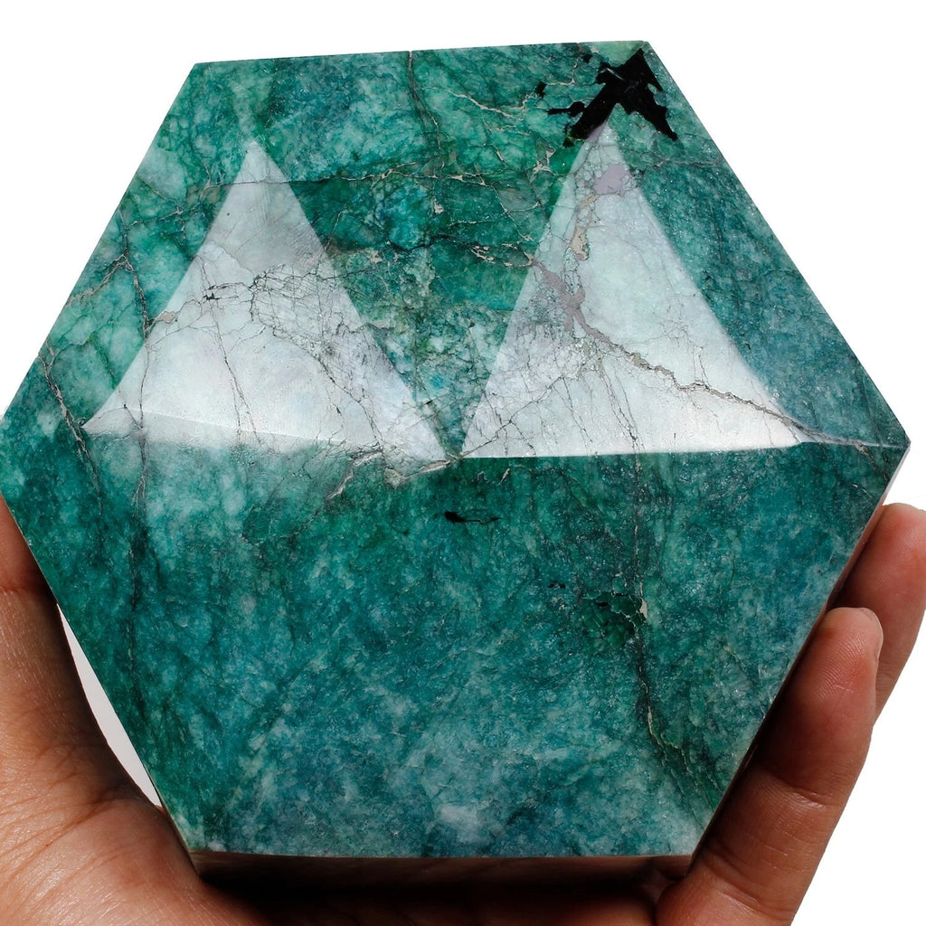 Emerald Loose Gemstone, Color Enhanced, Green — 5.3x4.6x3.25 Inch, 10100 Ct (2.02 Kg), Brazil