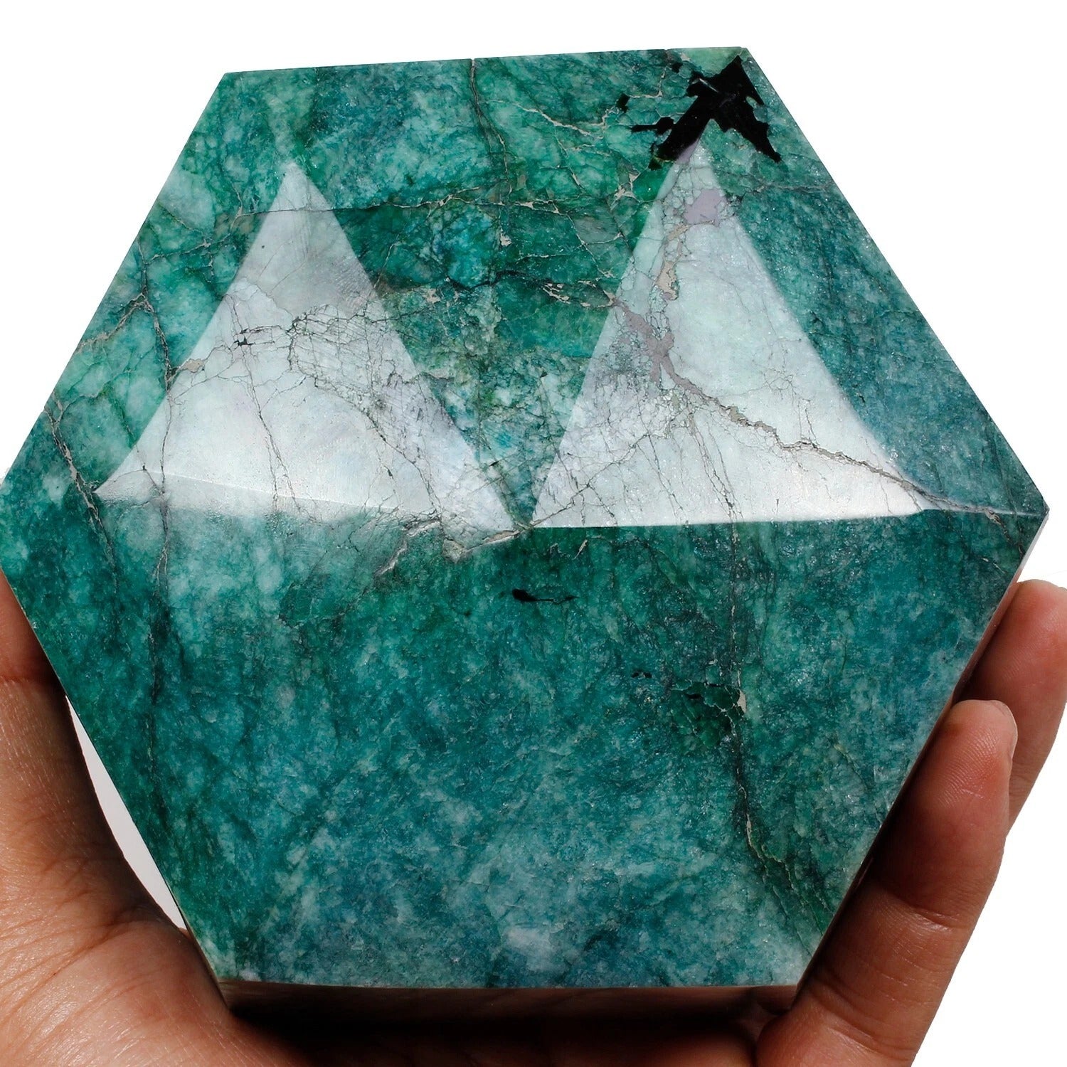 Emerald Loose Gemstone, Color Enhanced, Green — 5.3x4.6x3.25 Inch, 10100 Ct (2.02 Kg), Brazil