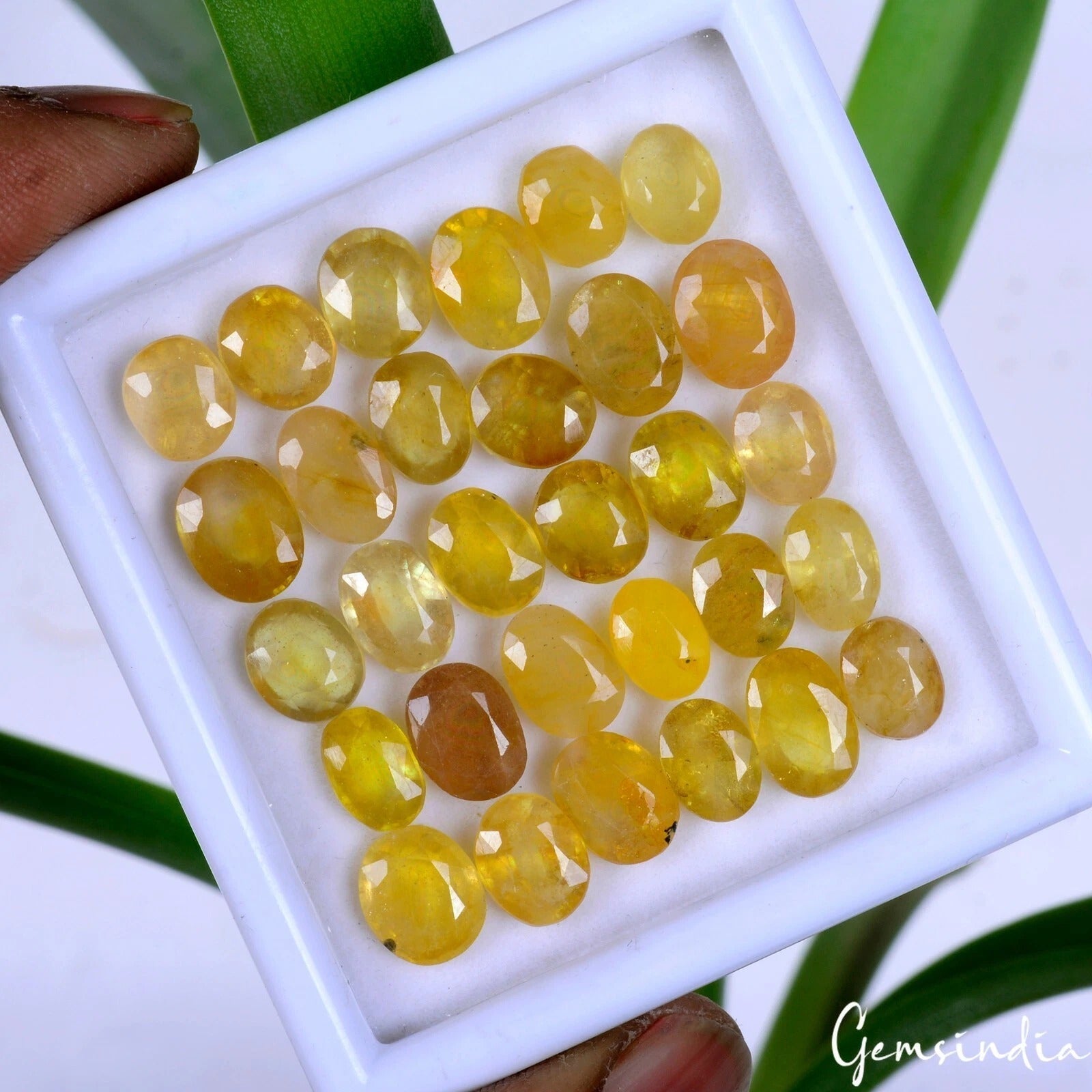 Certified 88.80 Cts/30 Pcs Natural Ceylon Yellow Sapphire Oval Gems For Jewelry