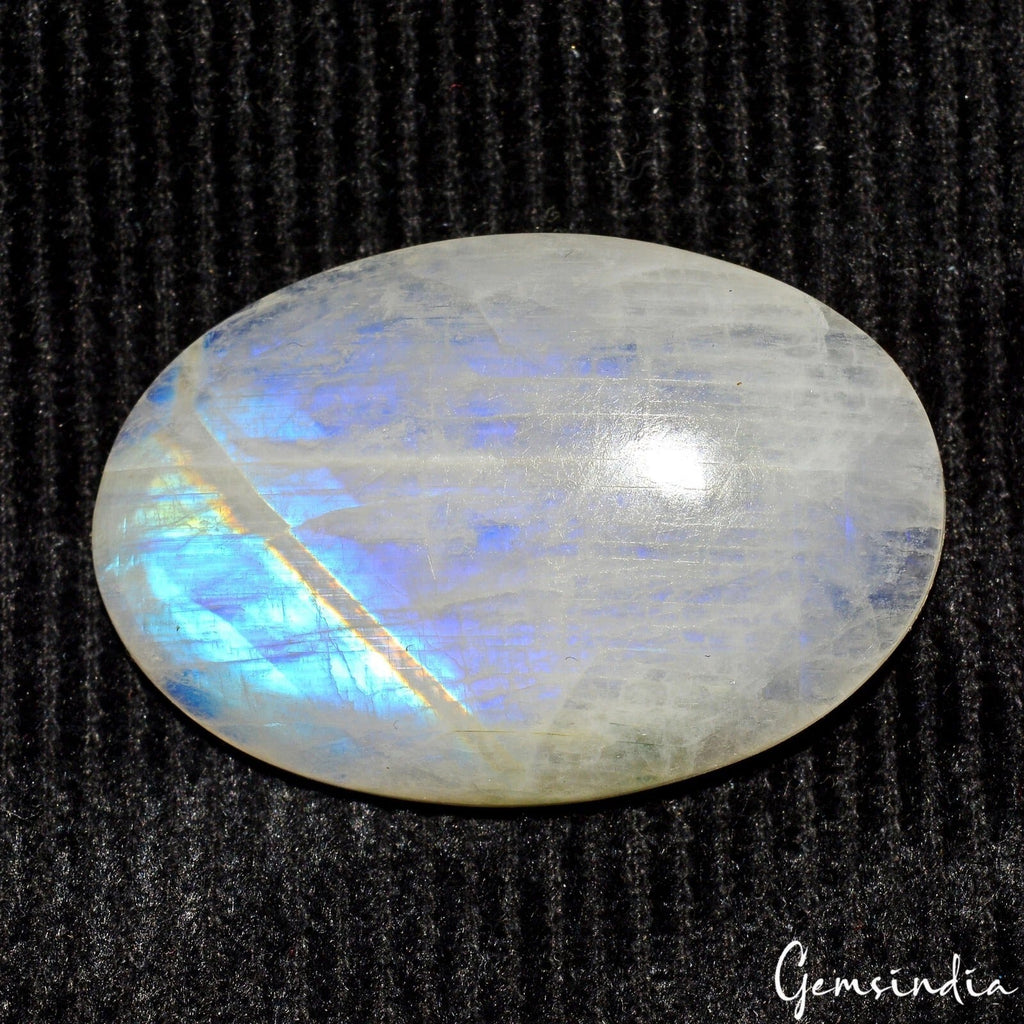 50.90 Ct Natural Untreated Blue Shine Moonstone Oval Cabochon Certified Gemstone