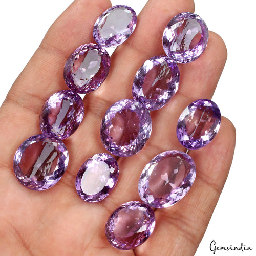 Amethyst Lot, Loose Gemstone, Oval Cut, Purple — 11 Pieces, 17mm to 21mm, 205.70 Ct