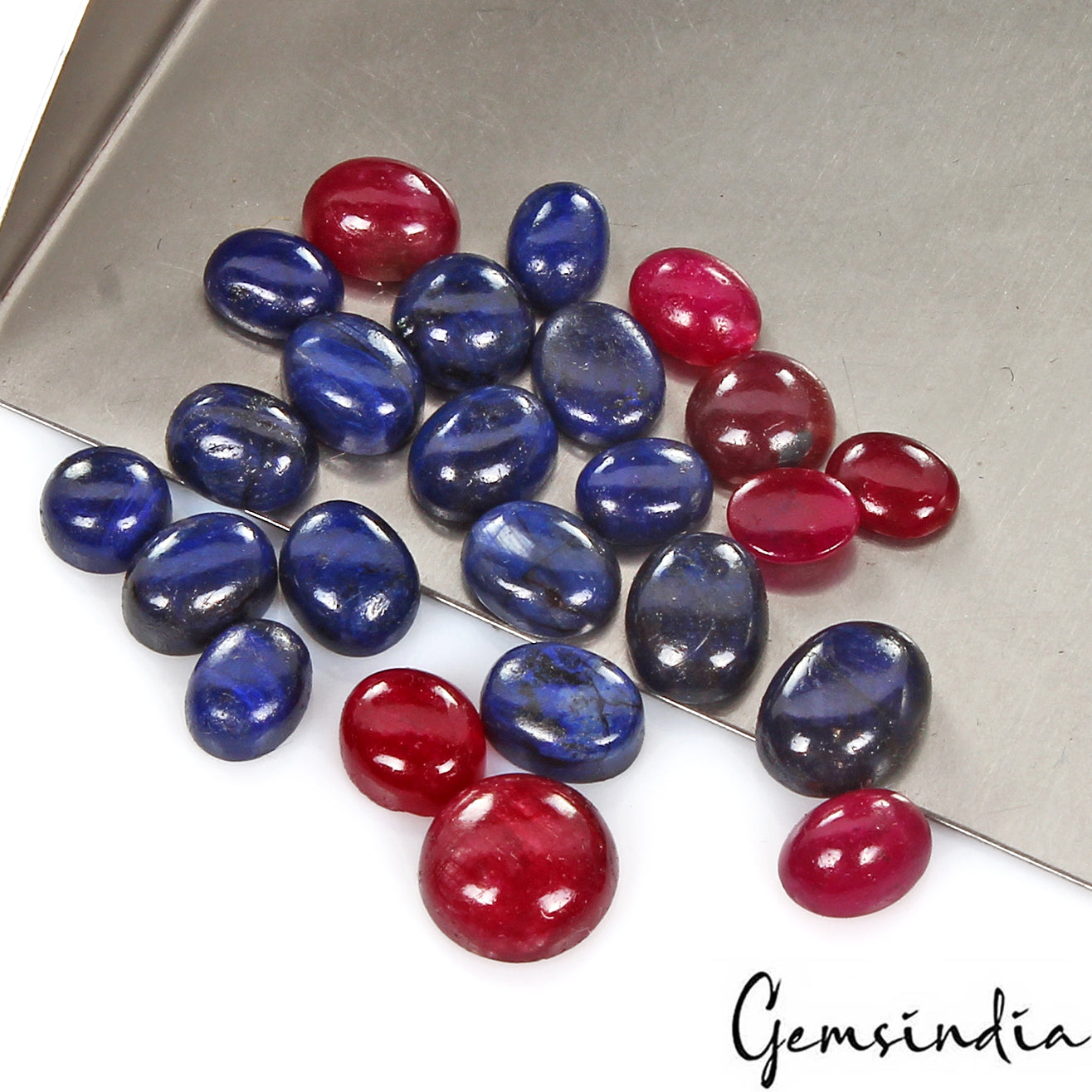 Certified 99.30 Cts Natural Sapphire Ruby Oval Cab 8mm-12mm Loose Gemstones Lot