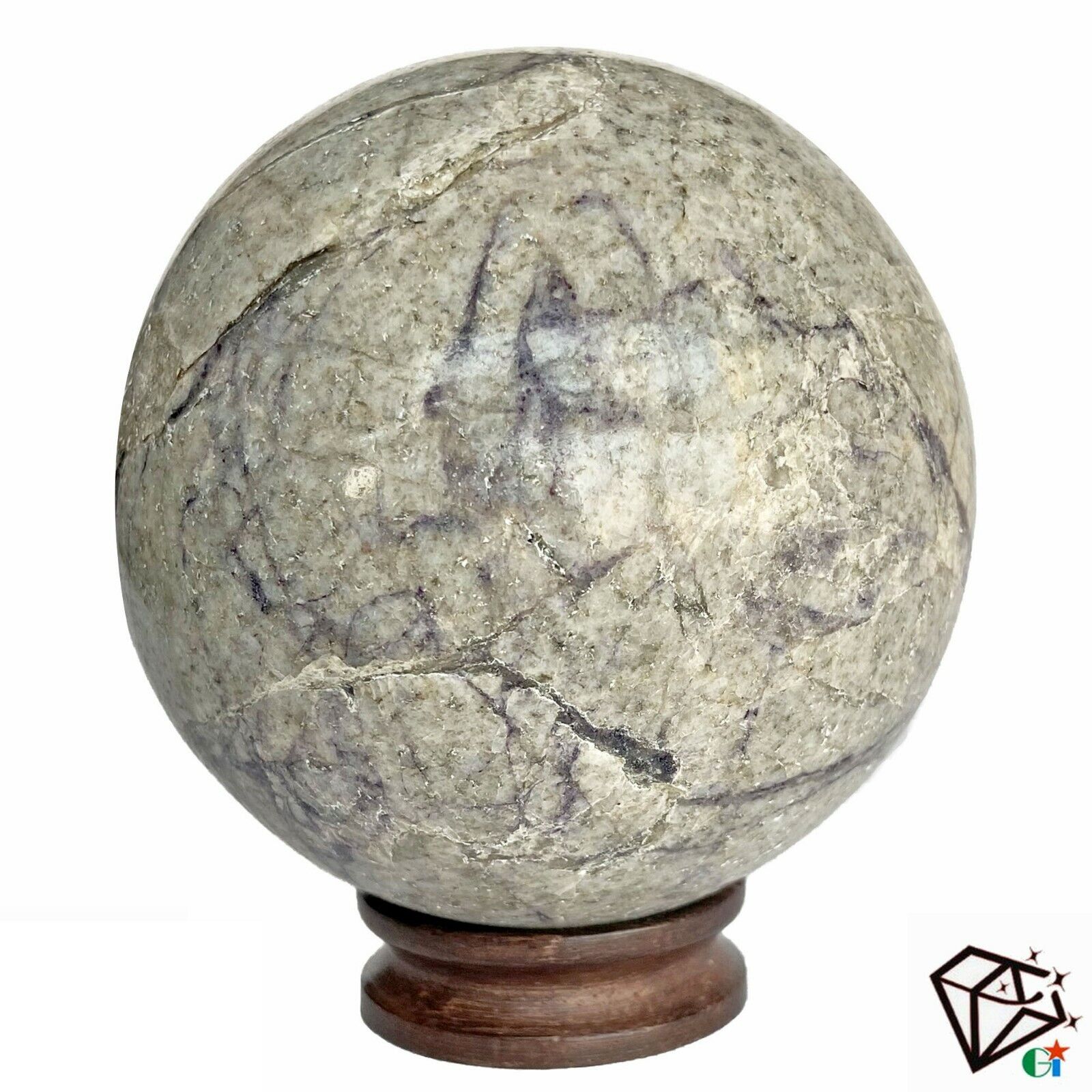 3500Ct Natural Lapis Calcite Matrix Crystal Mineral Healing Huge Gem Sphere 3.2"