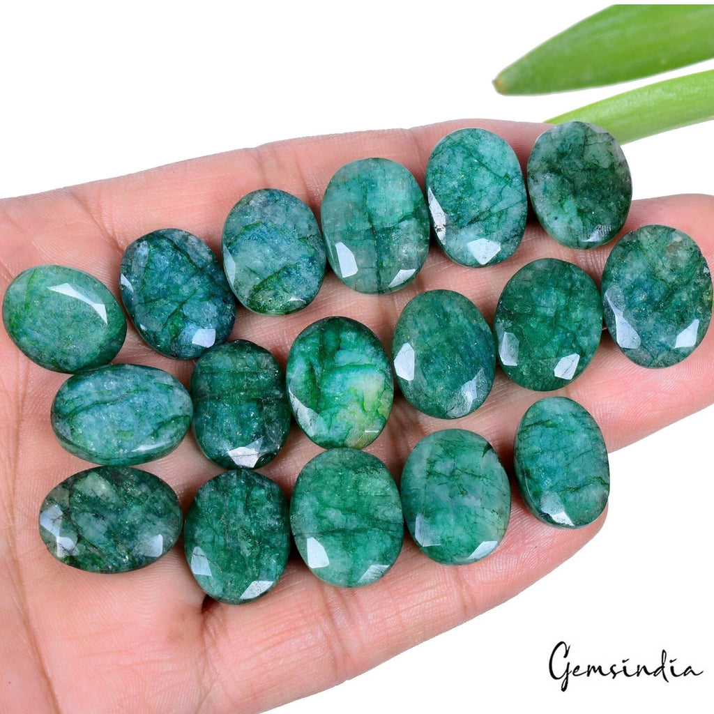 267 Ct/17 Pcs Natural Brazilian Green Emerald Oval Cut Loose Wholesale Gemstones