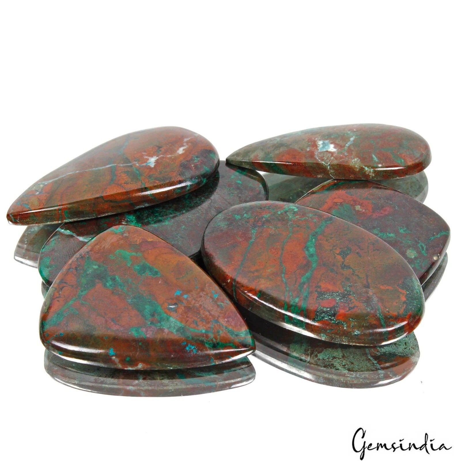 Chrysocolla Cabochon, Untreated — 38mm to 56mm, 440 Ct