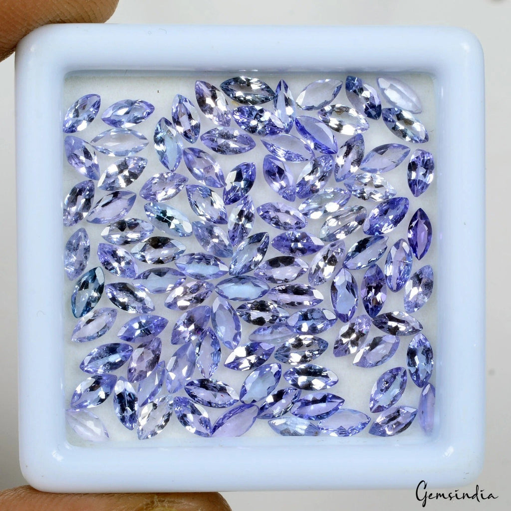 92 Pcs Natural Tanzanite 5x2.5mm Marquise Cut Dazzling Loose Gemstones Wholesale