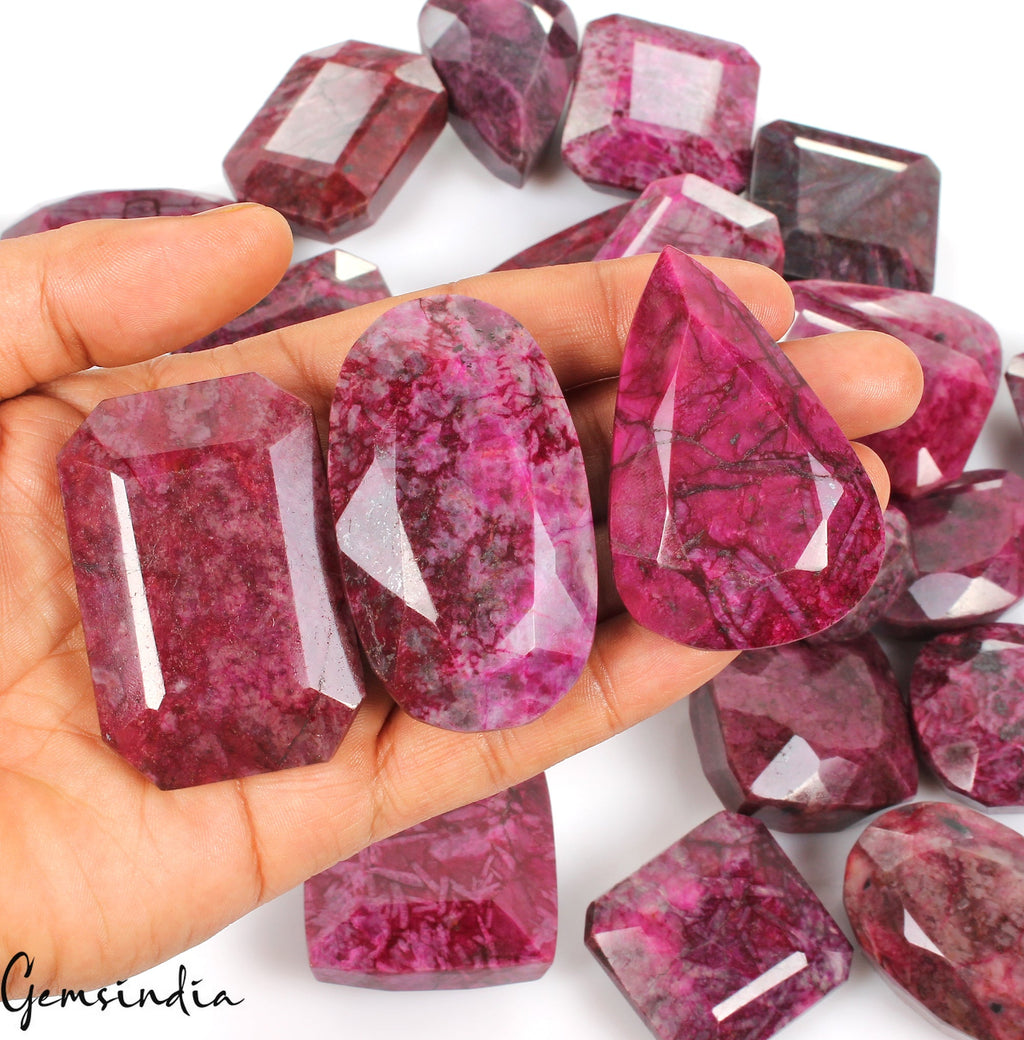 2 Kilo Natural African Ruby Pink Red Mix Shapes Loose Gemstone Wholesale Lot 24P