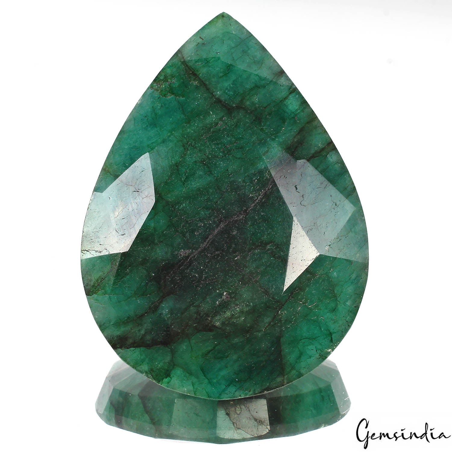 Brazilian Emerald Loose Gemstone, Pear Cut, Color Enhanced — 95 x 69 x 20mm, 950 Ct, Brazil