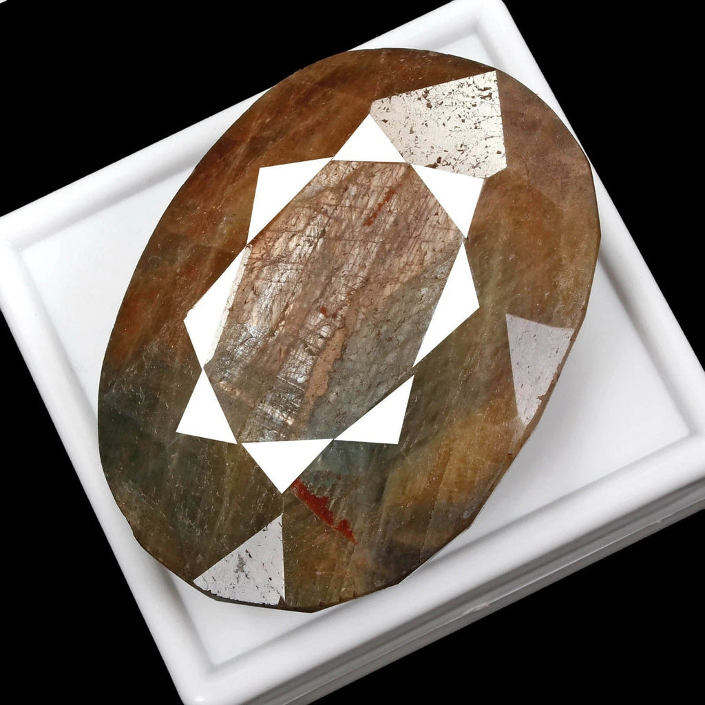 Certified 620 Ct Natural Untreated Brown Blue Sapphire Oval Cut Earth Mined Gems