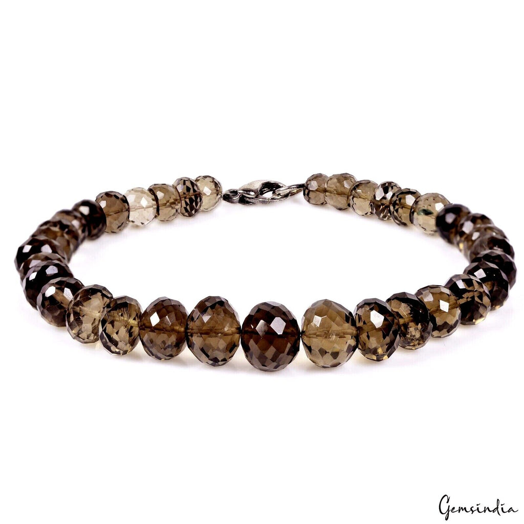 Smoky Quartz Bracelet, Untreated, Brown — 7.5 Inch, 92.40 Ct
