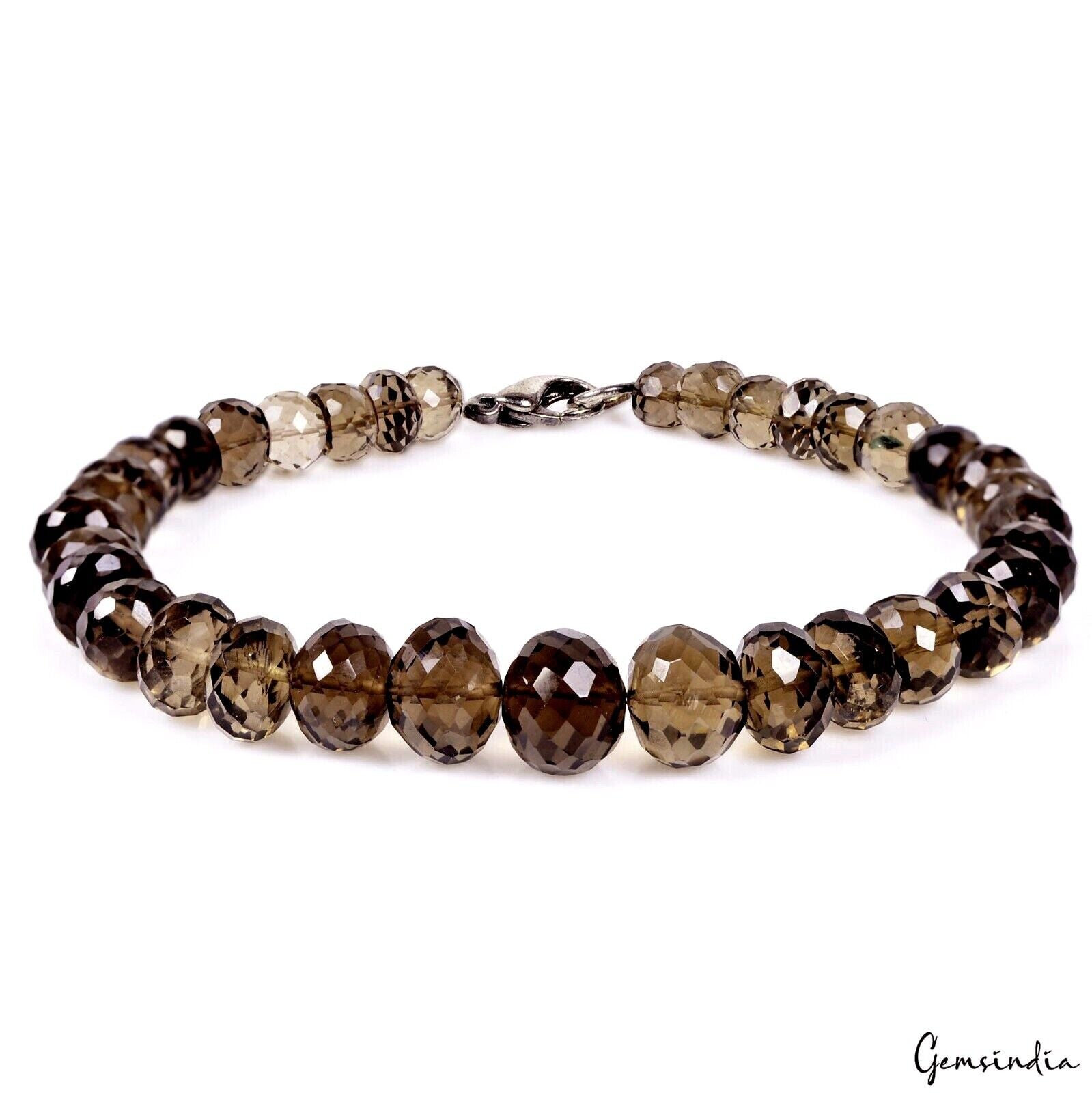Smoky Quartz Bracelet, Untreated, Brown — 7.5 Inch, 92.40 Ct