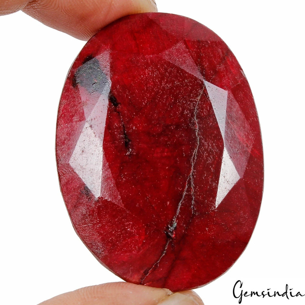 300 Cts Natural Blood Red Ruby Oval Faceted Cut Earth Mined Loose Huge Size Gem