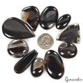 560 Ct/10 Pcs Natural Untreated Bi-Color Onyx Mixed Cabochon Loose Gems Lot