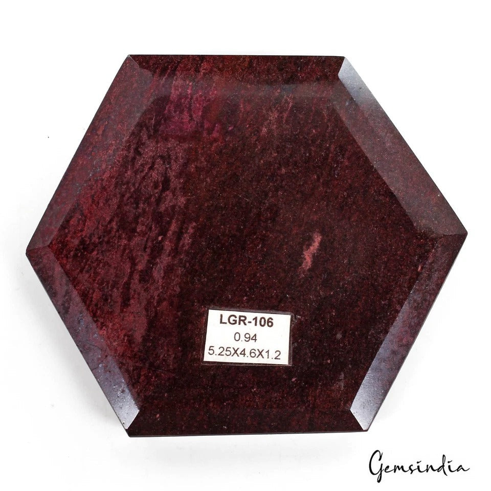 Massive Deep Red Ruby Hexagon Cut Slab Faceted Natural Gemstone Specimen~4700 Ct