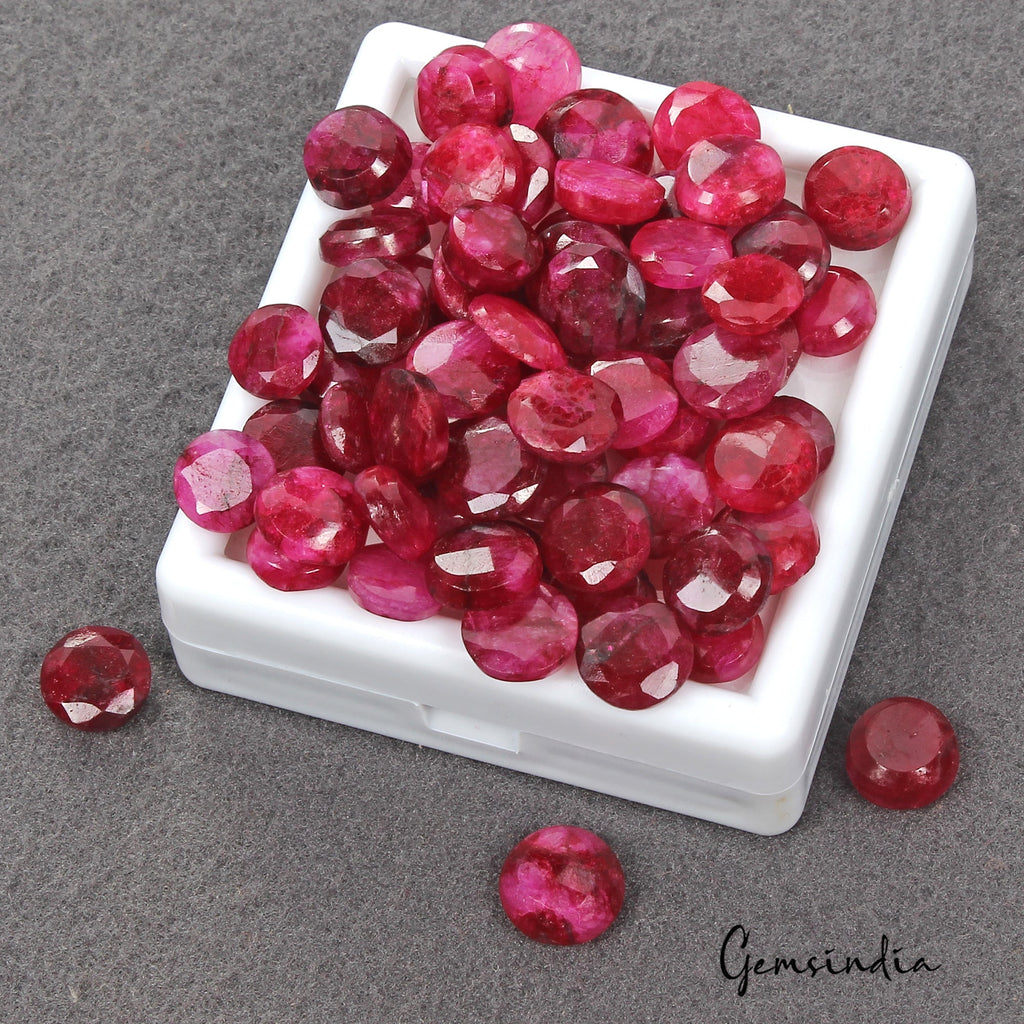 220 Ct/64 Pc Natural Pink Beryl Bixbite USA Round Cut Loose Gems Lot For Jewelry
