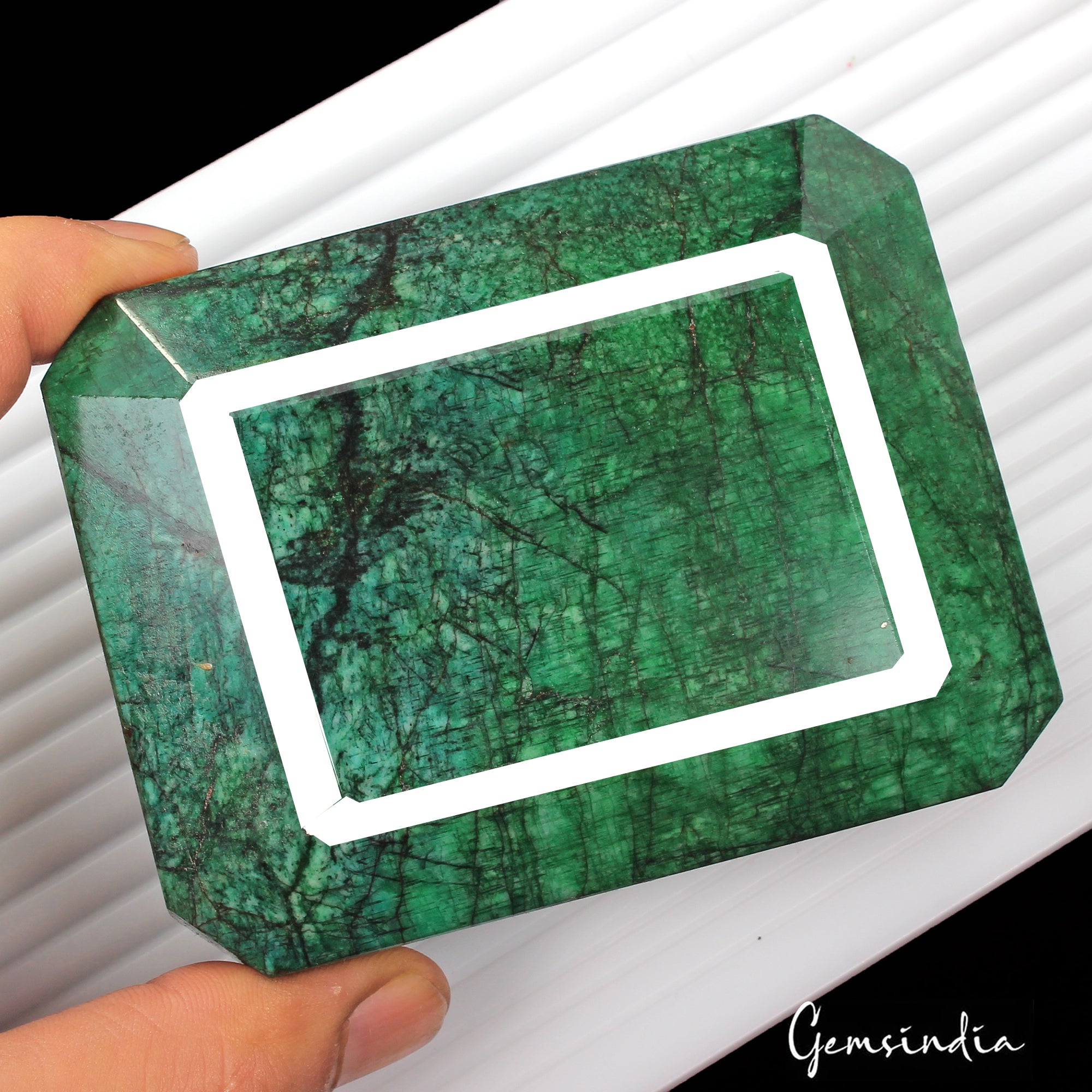 3940 Ct Natural Green Zambian Emerald Octagon Faceted Earth Mined Loose Gemstone