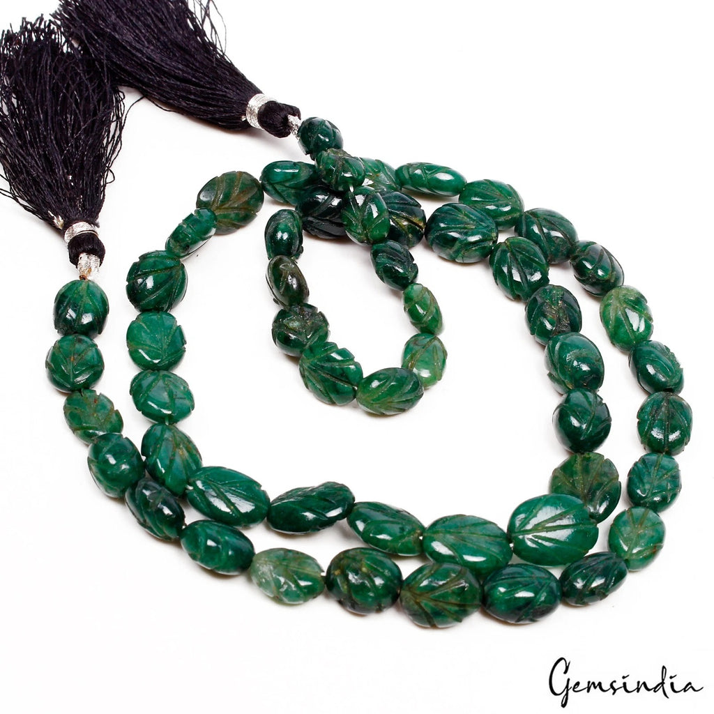 Emerald Beaded Strand, Color Enhanced, Green — 9mm to 13mm, 210 Ct, Brazil