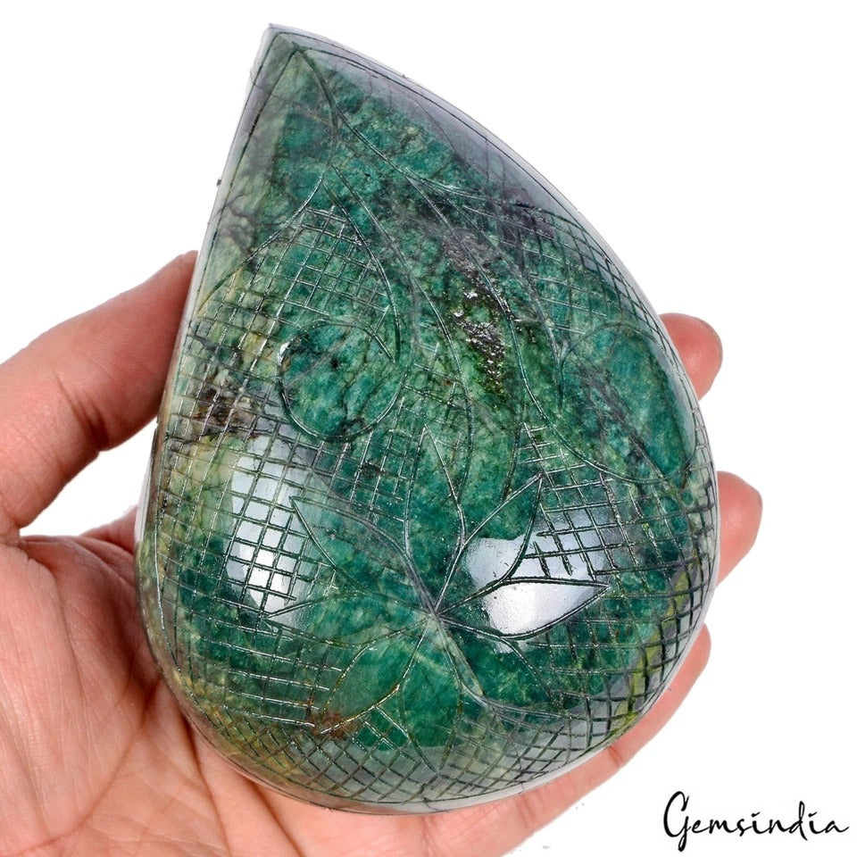 Certified 5430 Ct Natural Brazilian Emerald Amazing Carving Earth Mined Gemstone