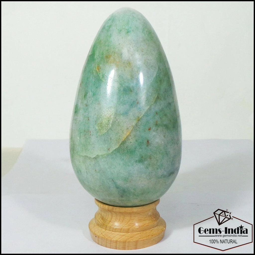 4270 Ct Natural Untreated Green Aventurine Healing Crystal Mineral Egg W Stand