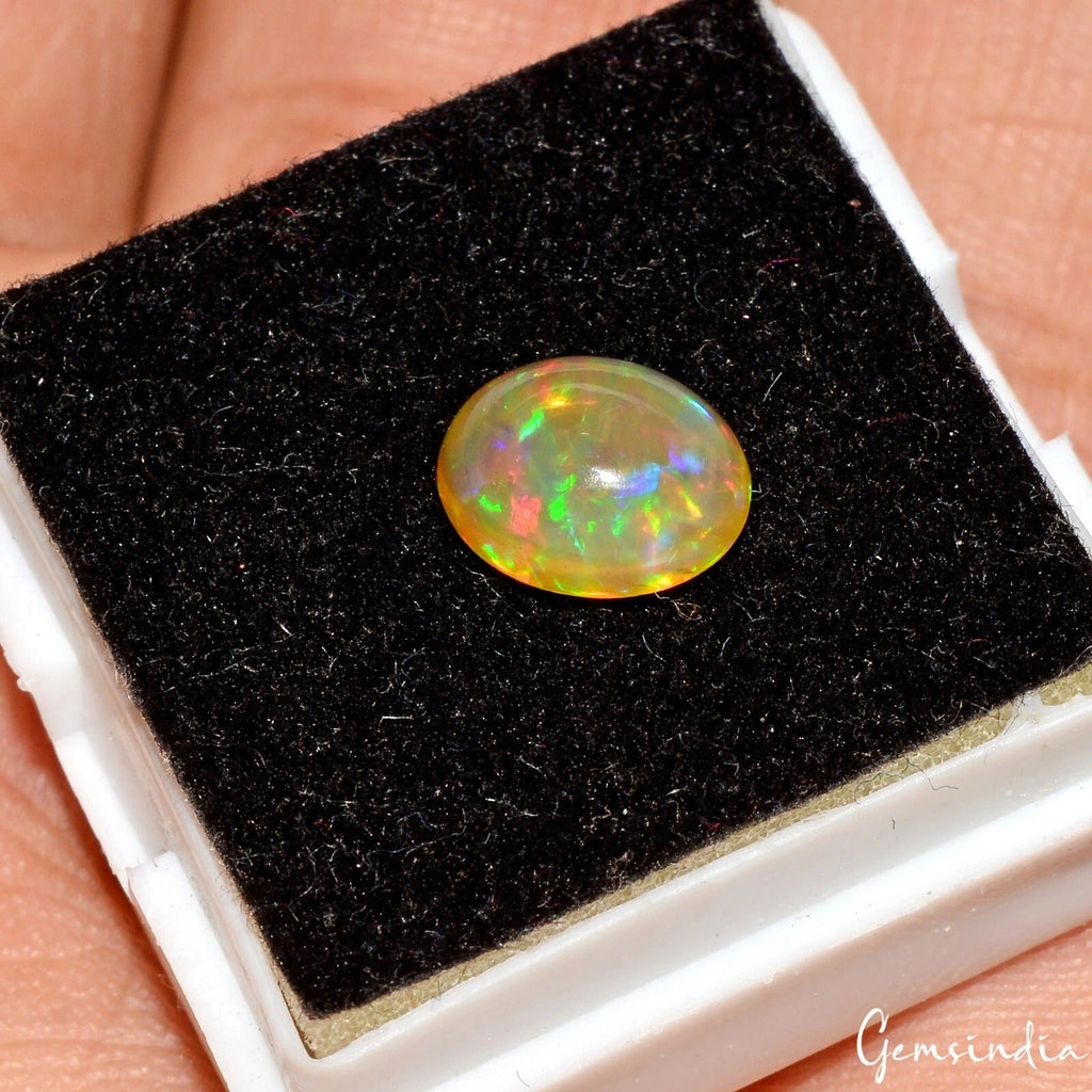 1.30 Ct Natural Untreated Ethiopian Multi Shine Opal Oval Cabochon Loose Gems