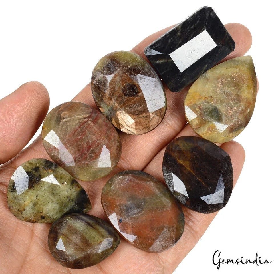 1050Ct Natural Untreated Brown Sapphire Mixed Cut Wholesale Loose Gemstones~8 Pc