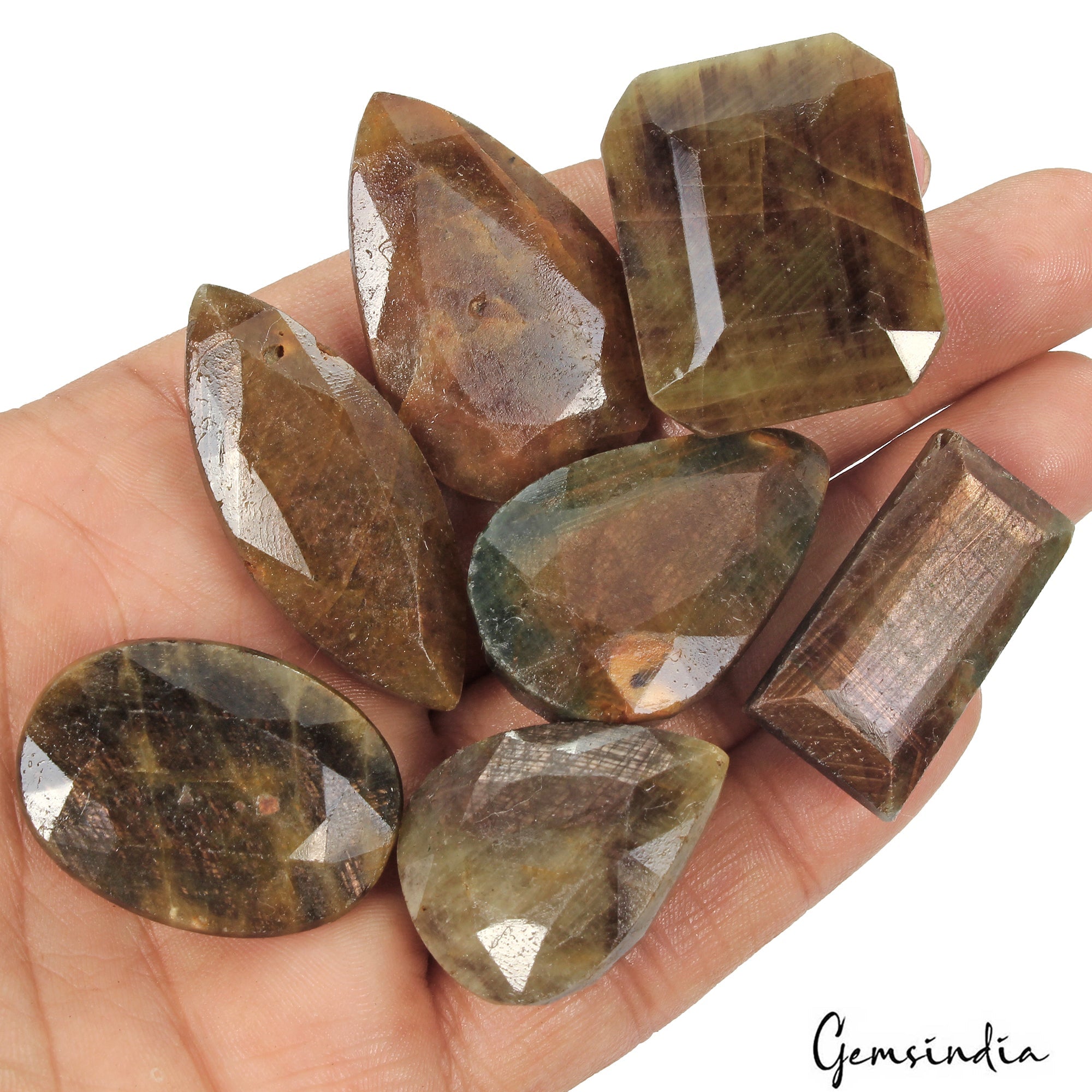 760 Ct Natural Untreated Brown Sapphire Mix Faceted Earth Mined Loose Gems Lot